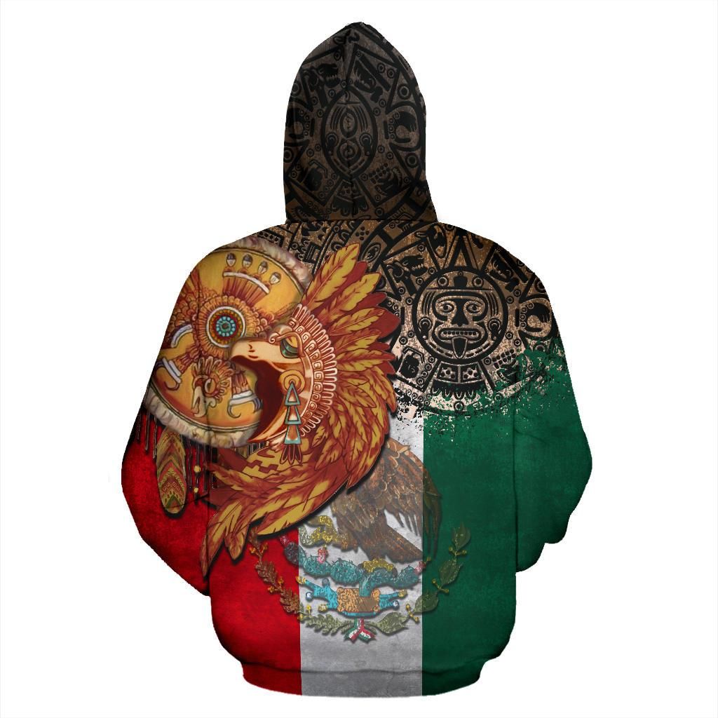 Mexico Hoodie Aztec Warrior Mexican RLT13 - Wonder Print Shop
