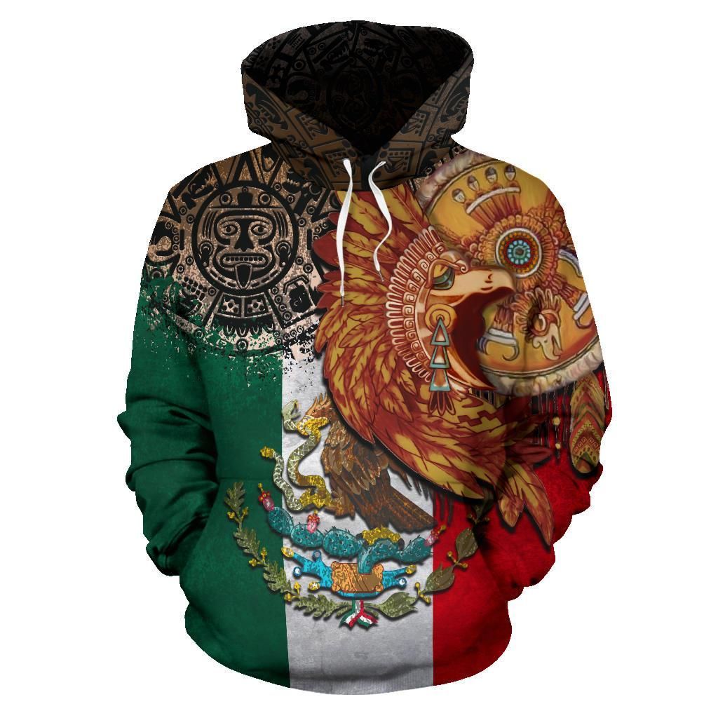 Mexico Hoodie Aztec Warrior Mexican RLT13 - Wonder Print Shop
