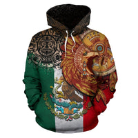 Mexico Hoodie Aztec Warrior Mexican RLT13 - Wonder Print Shop