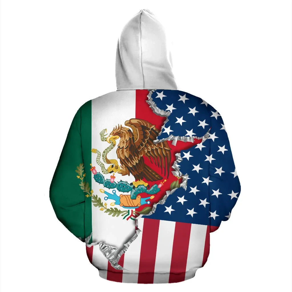 One Heart 2 Homes USA Mexico Hoodie RLT13 - Wonder Print Shop