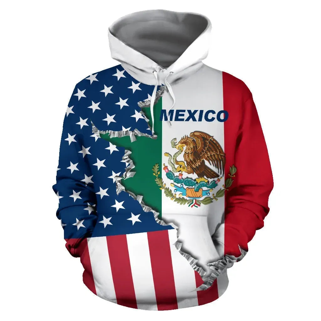 One Heart 2 Homes USA Mexico Hoodie RLT13 - Wonder Print Shop