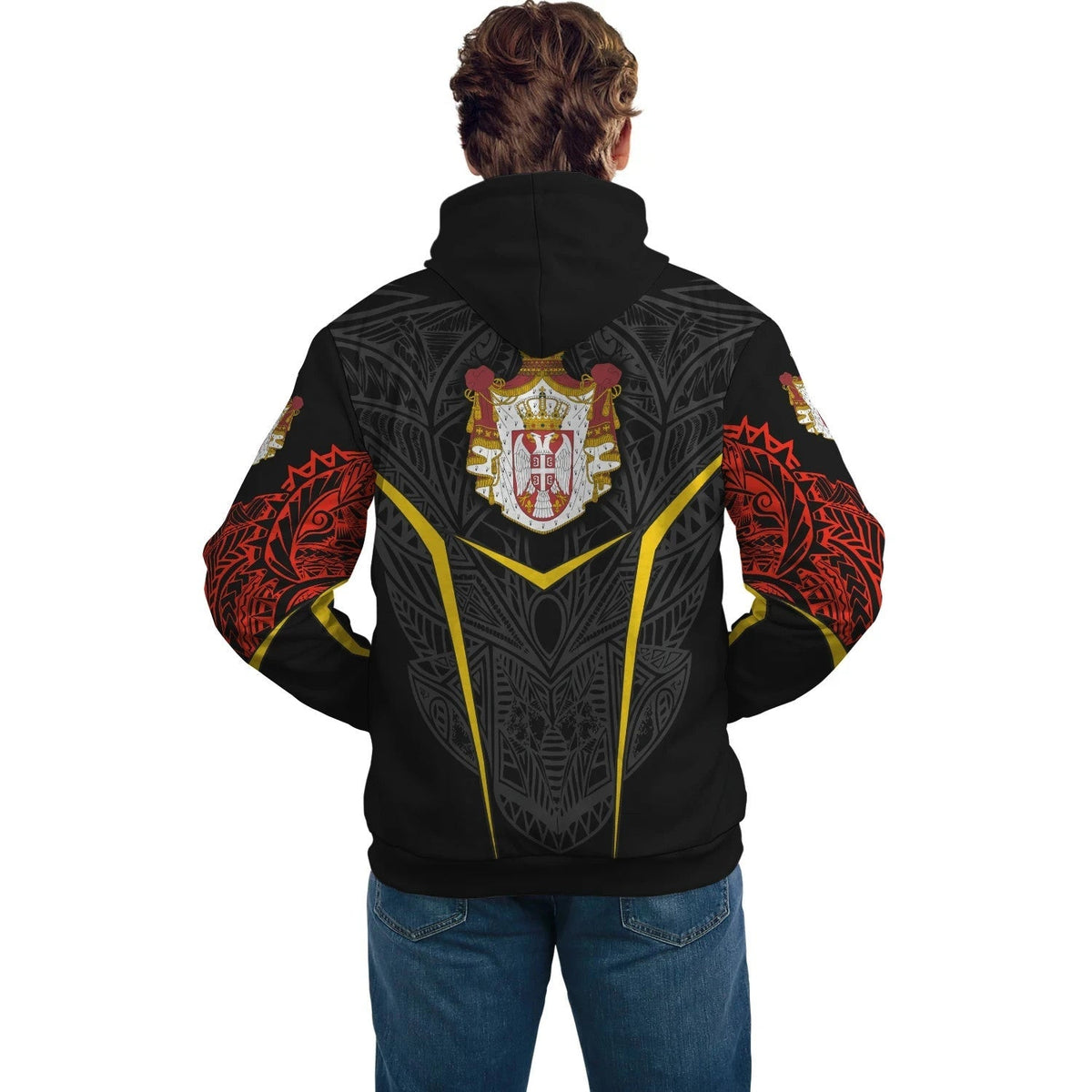 Serbia Unisex Hoodie Tribal Style RLT7 - Wonder Print Shop
