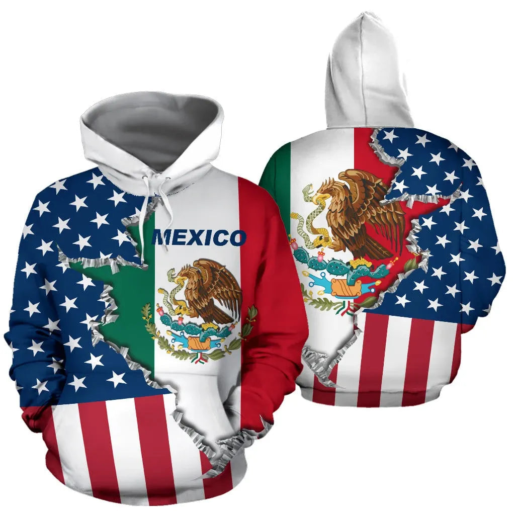 One Heart 2 Homes USA Mexico Hoodie RLT13 - Wonder Print Shop