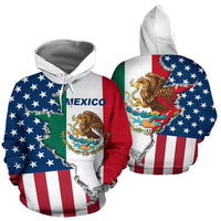 One Heart 2 Homes USA Mexico Hoodie RLT13 - Wonder Print Shop