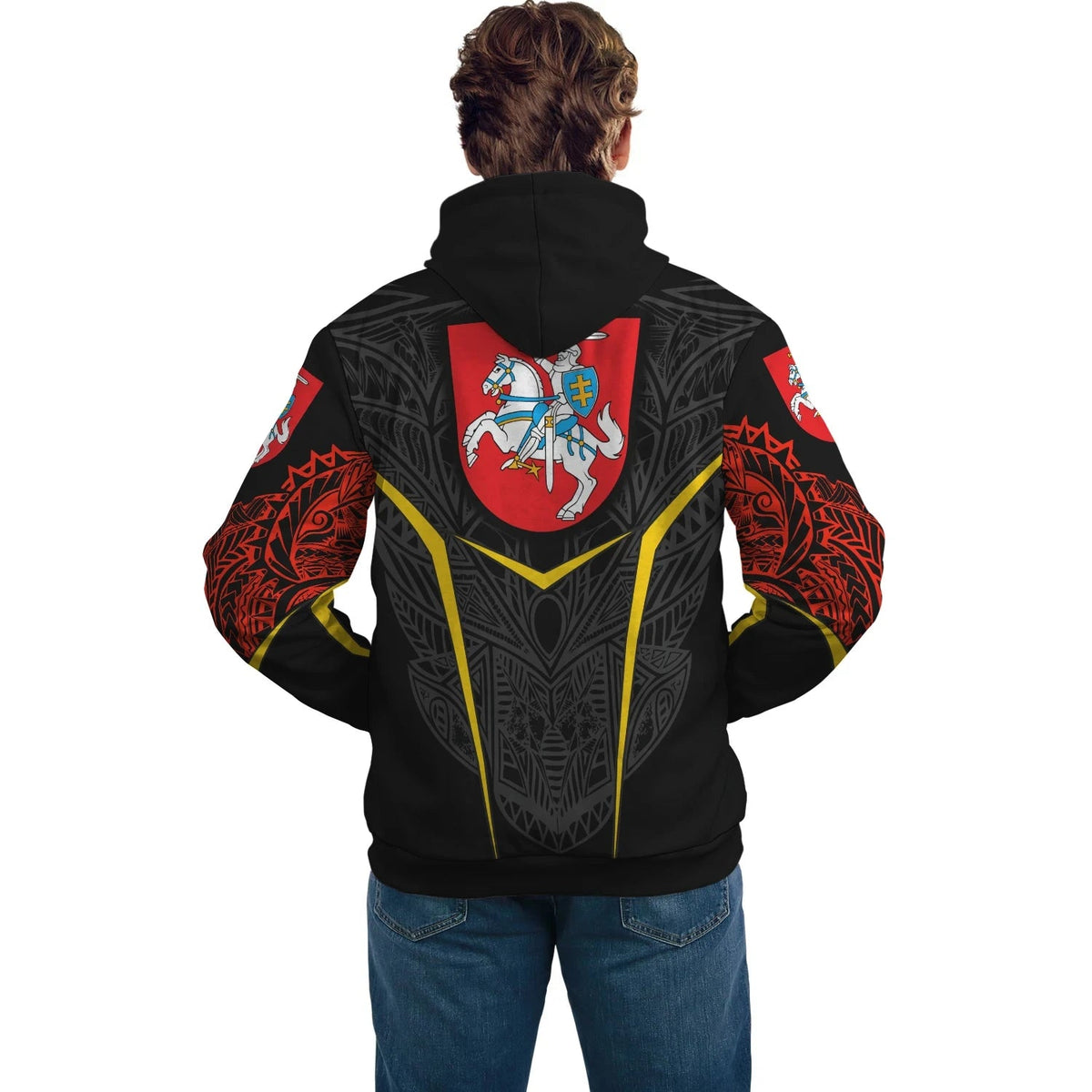 Lithuania Hoodie Unisex Tribal Style RLT6 - Wonder Print Shop
