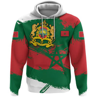 Morocco Hoodie Morocco Flag Brush RLT7 - Wonder Print Shop