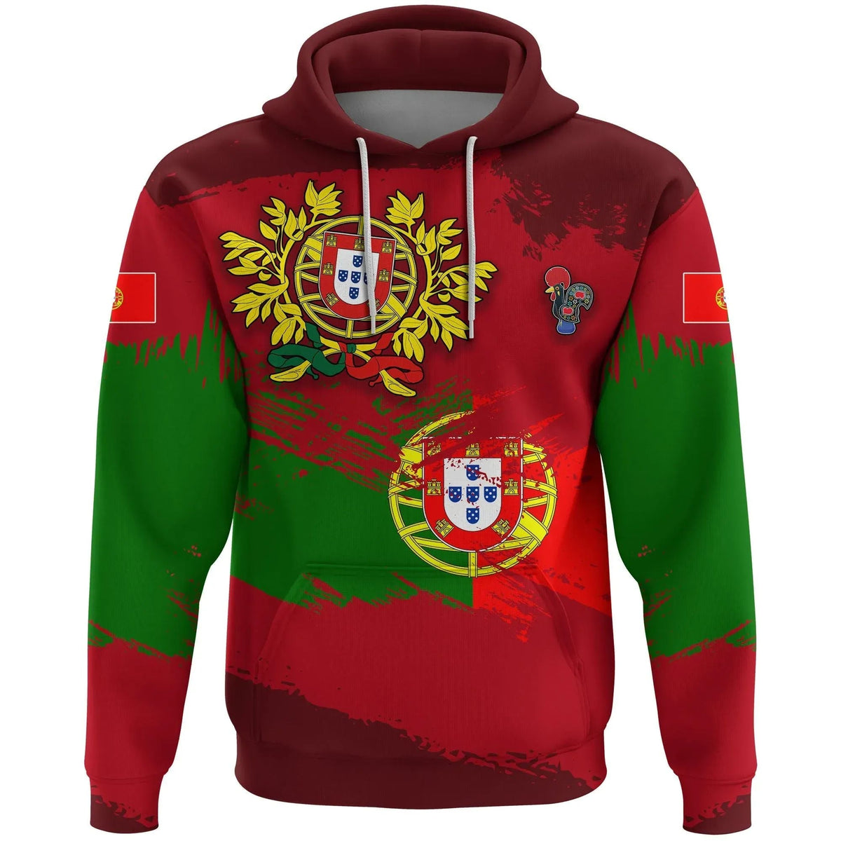 Portugal Hoodie Portugal Flag Brush RLT7 - Wonder Print Shop