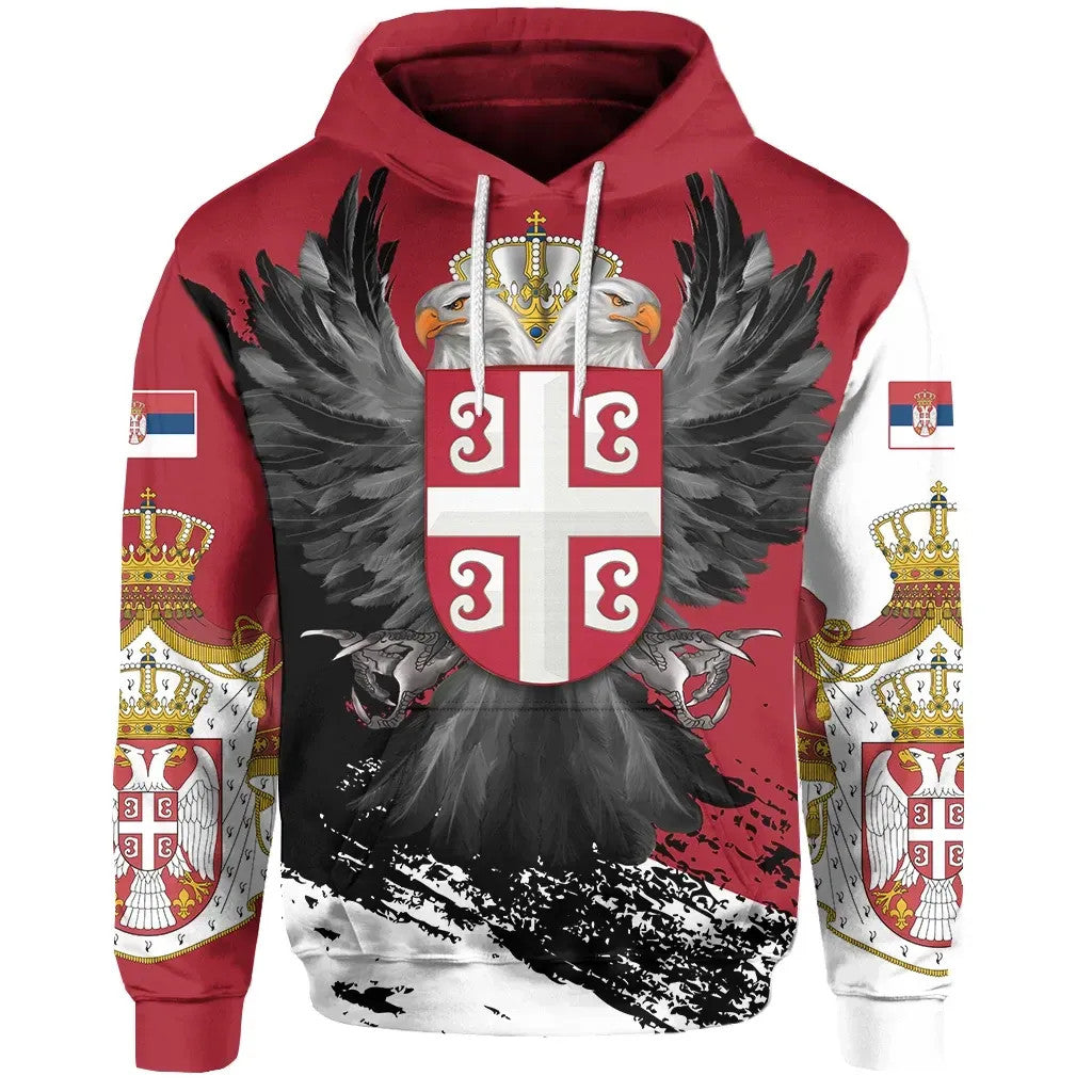 Serbia Hoodie Serbian Eagle Tattoo RLT7 - Wonder Print Shop