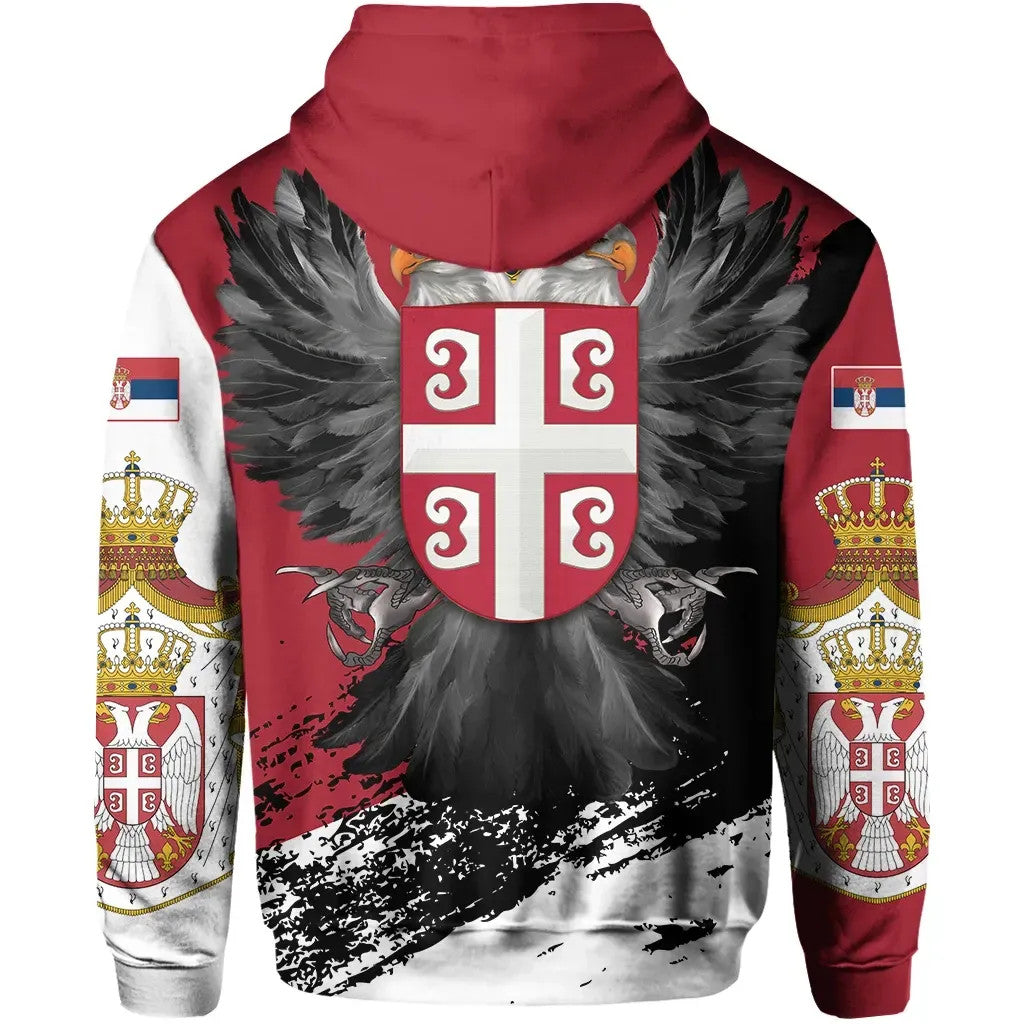 Serbia Hoodie Serbian Eagle Tattoo RLT7 - Wonder Print Shop