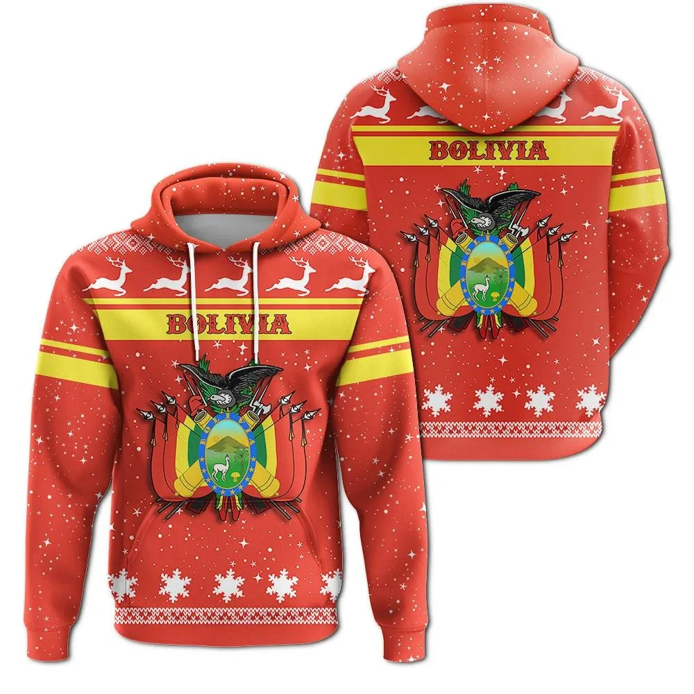 Christmas Bolivia Hoodie Coat Of Arms RLT6 - Wonder Print Shop
