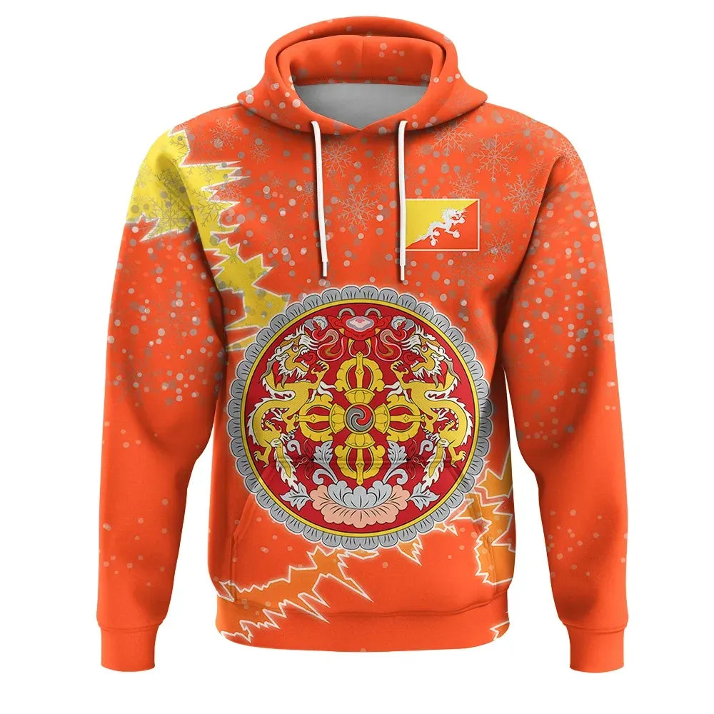 Bhutan Christmas Hoodie Coat Of Arms X Style RLT6 - Wonder Print Shop