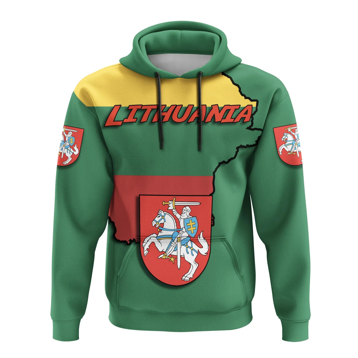 Lithuania Map Coat Of Arms Flag JW RLT6 - Wonder Print Shop