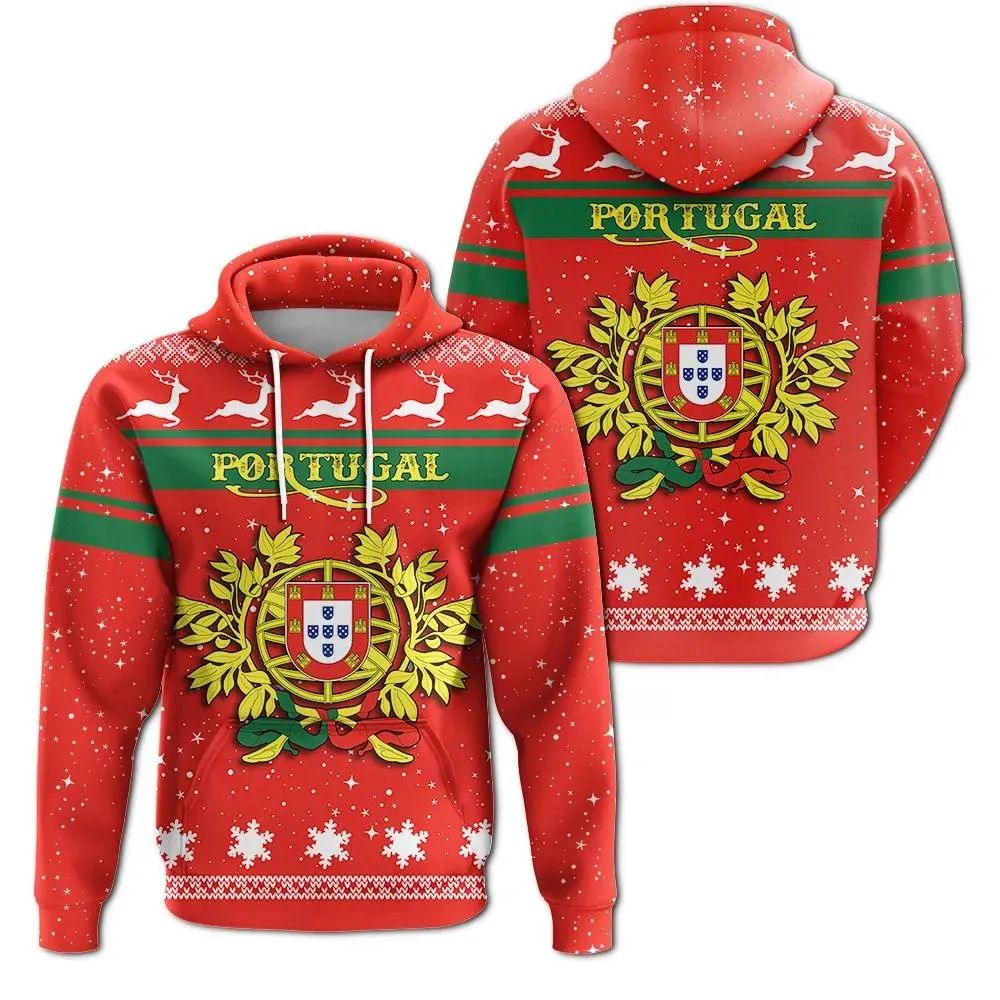 Christmas Portugal Hoodie Coat Of Arms RLT7 - Wonder Print Shop