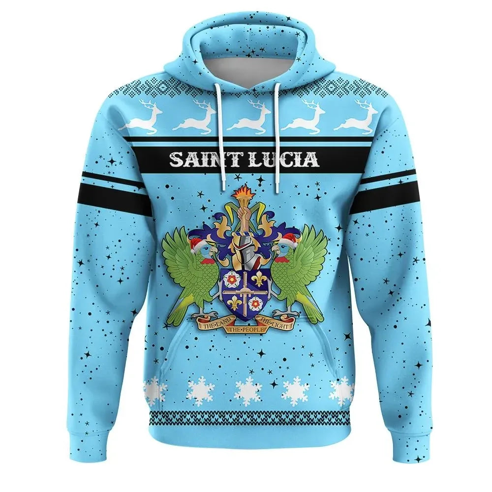 Christmas Saint Lucia Hoodie Coat Of Arms RLT6 - Wonder Print Shop