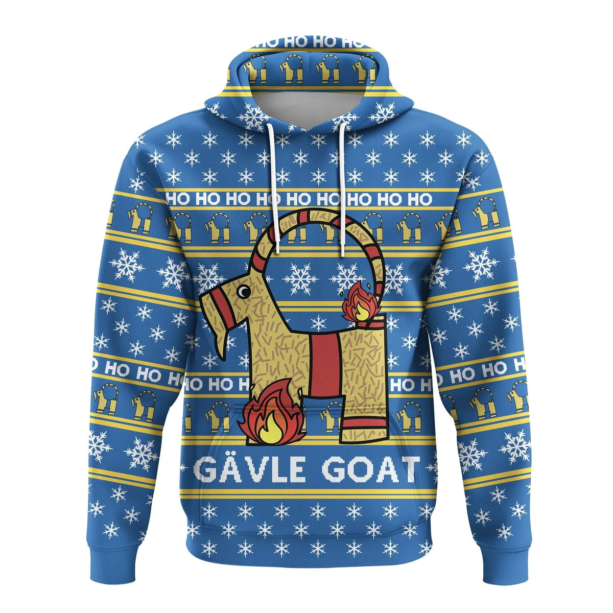 Gavle Goat Sweden Hoodie Swedish Yule Goat Blue RLT7 - Wonder Print Shop
