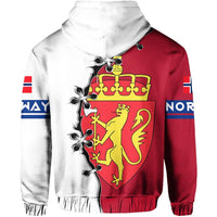 Norway Hoodie Lion Coat Of Arms Red RLT7 - Wonder Print Shop