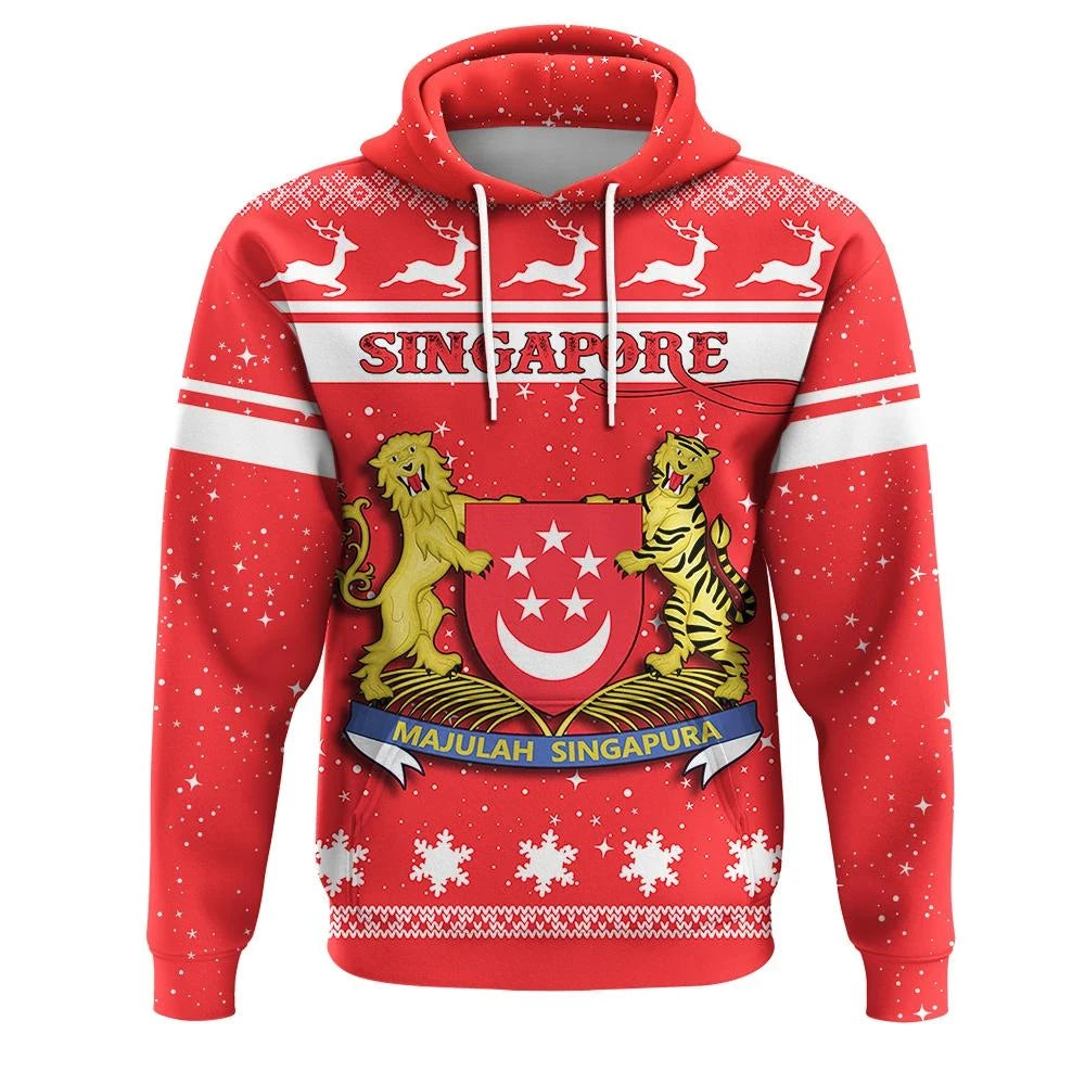 Christmas Singapore Hoodie Coat Of Arms RLT13 - Wonder Print Shop