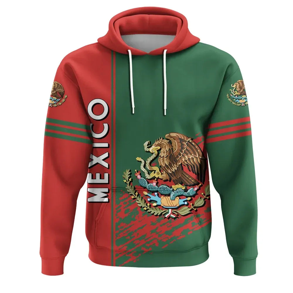 Mexico Hoodie Coat Of Arms Quarter Style RLT13 - Wonder Print Shop