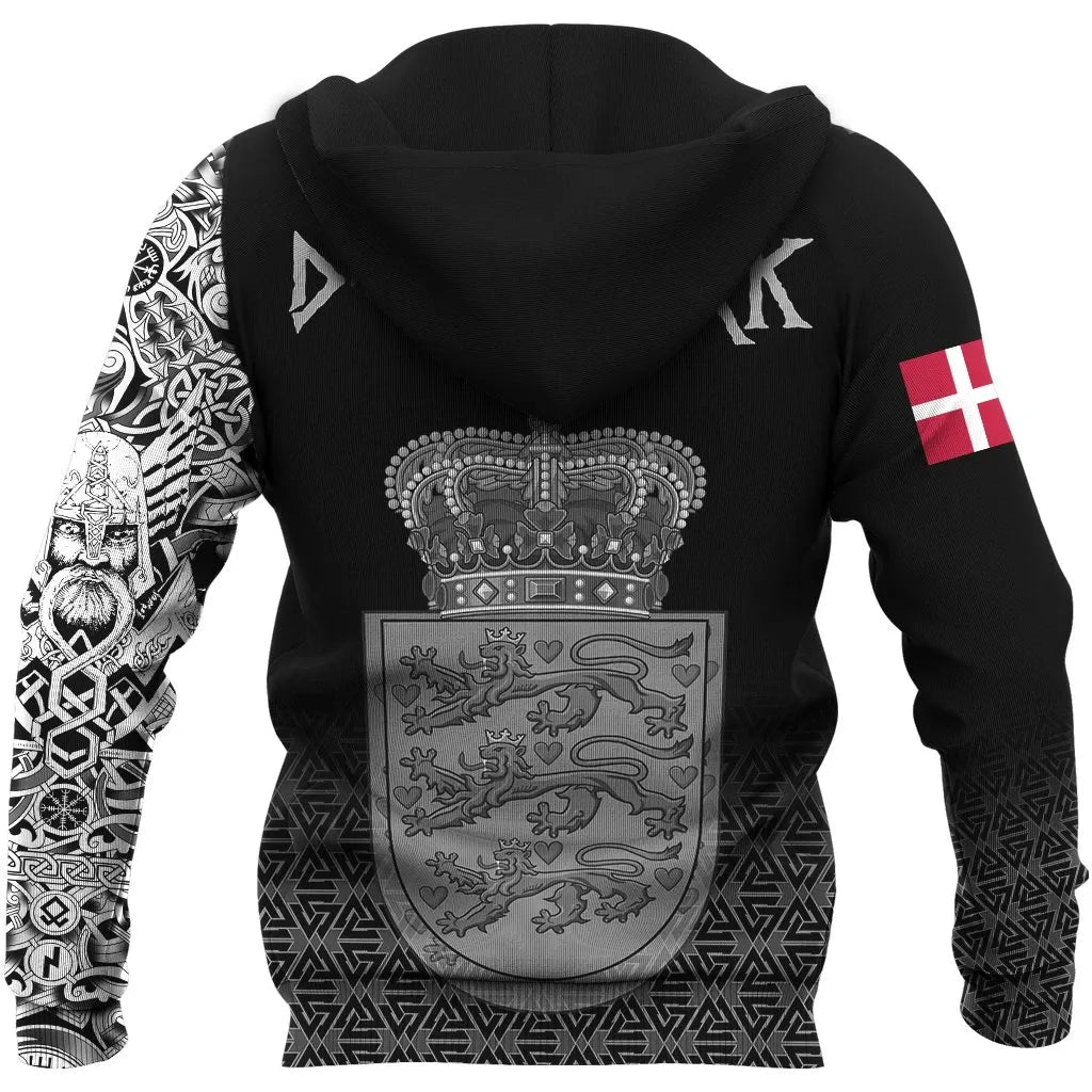 Viking Hoodie Denmark Coat Of Arms RLT13 - Wonder Print Shop