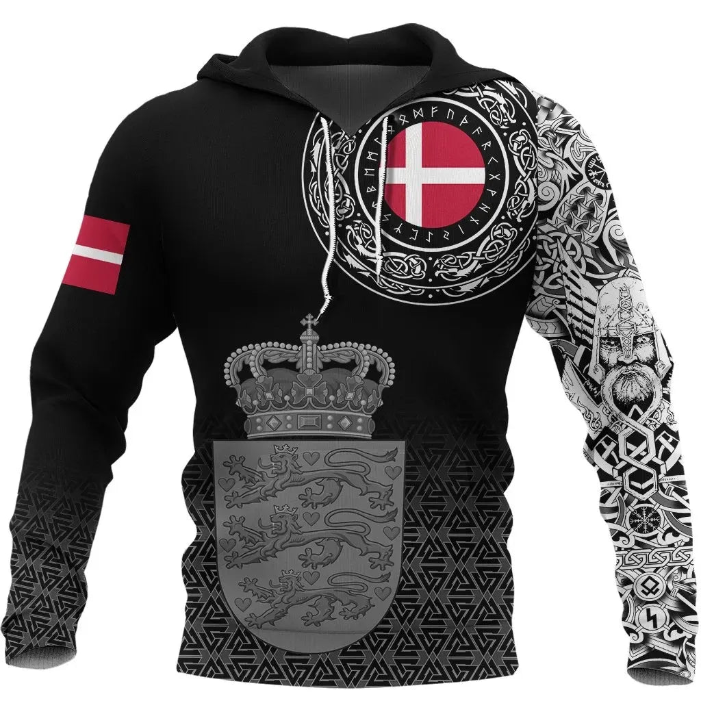 Viking Hoodie Denmark Coat Of Arms RLT13 - Wonder Print Shop