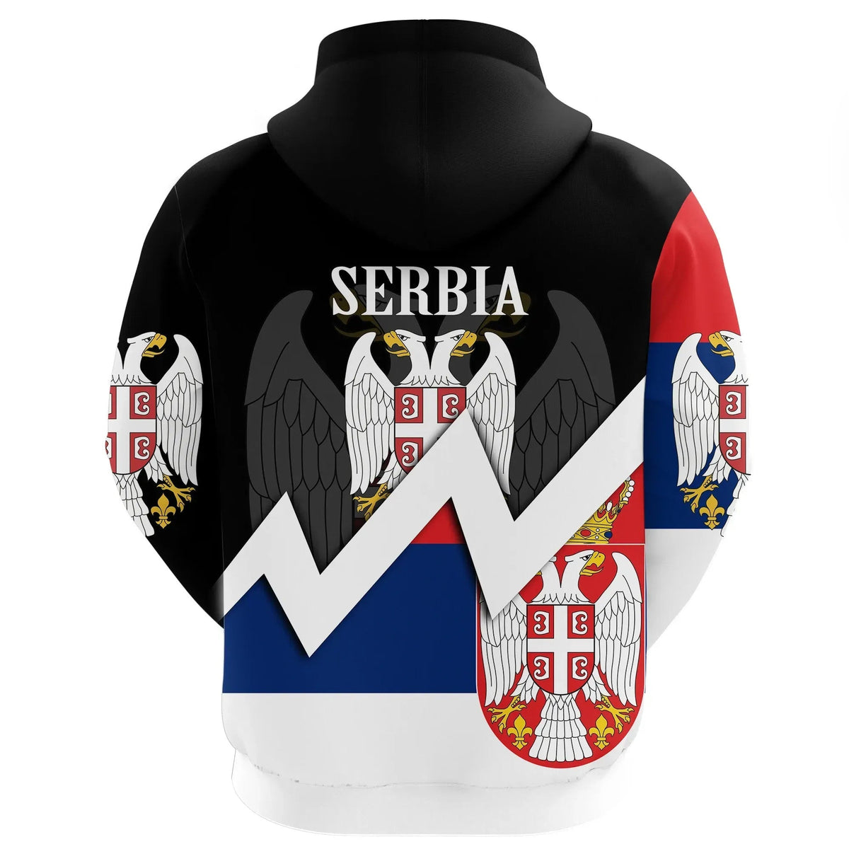 Serbia Hoodie Original Flag Serbian Eagle RLT7 - Wonder Print Shop