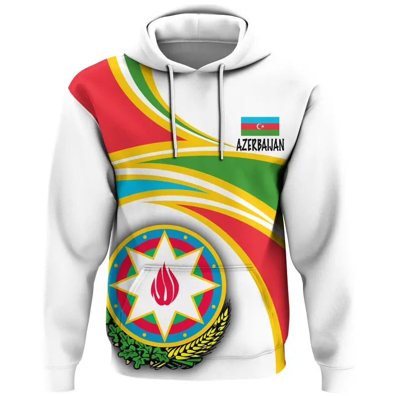 Azerbaijan (White) N Flag Hoodie RLT8 - Wonder Print Shop
