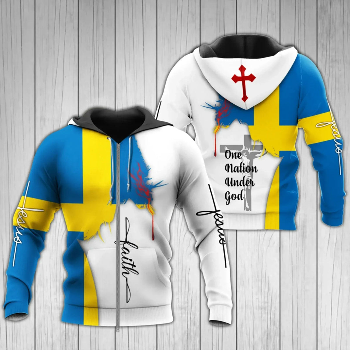 (Sverige) Jesus Sweden Faith 3D Hoodie RLT7 - Wonder Print Shop