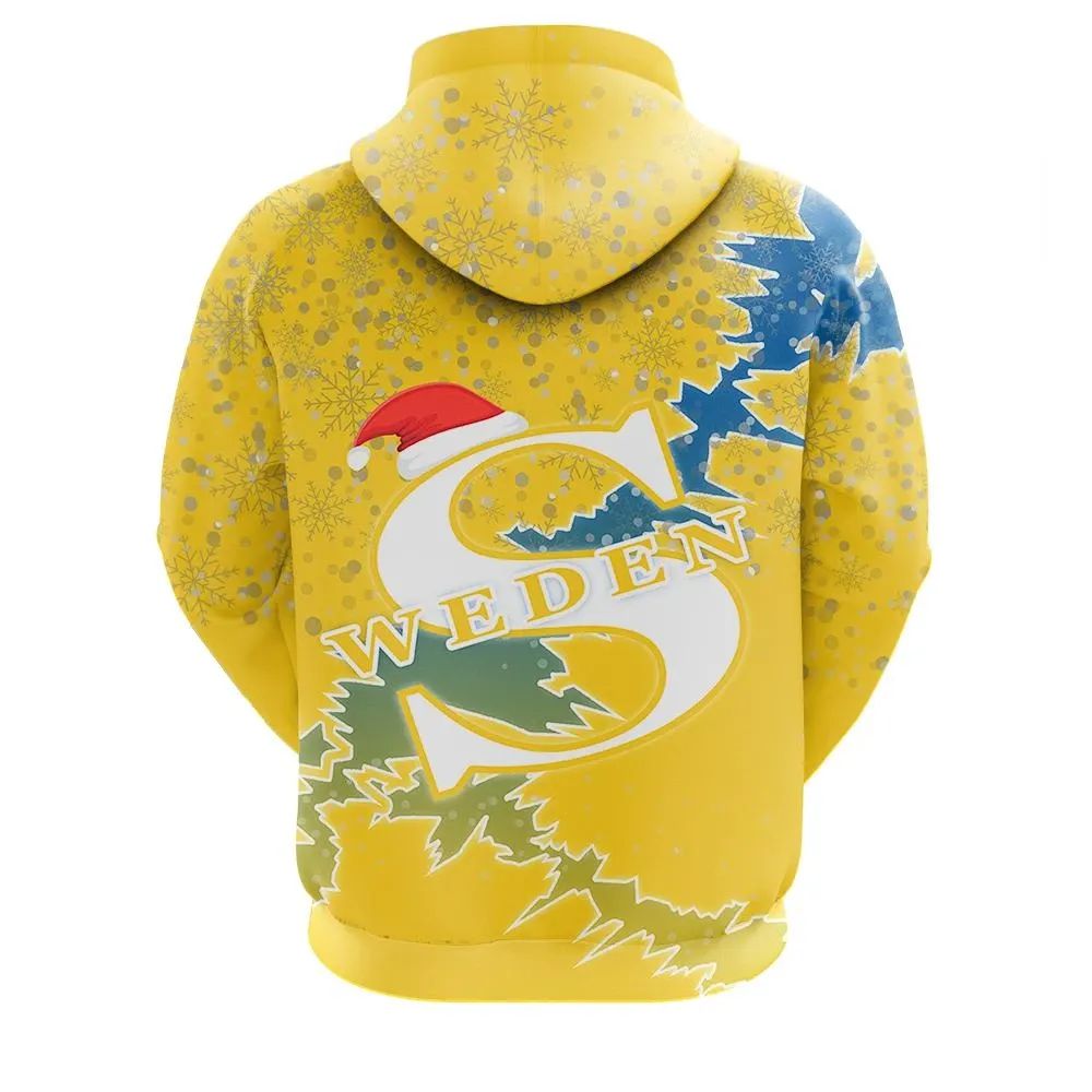 Sweden Christmas Hoodie Coat Of Arms X Style RLT7 - Wonder Print Shop