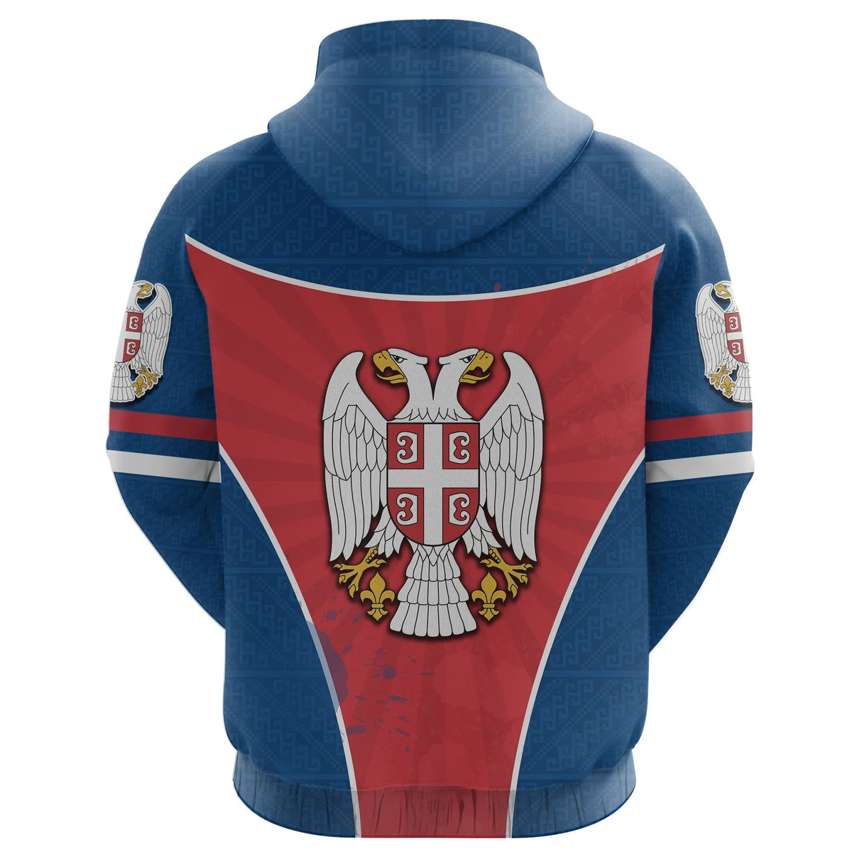 Serbia Hoodie Circle Stripes Flag Pattern RLT7 - Wonder Print Shop