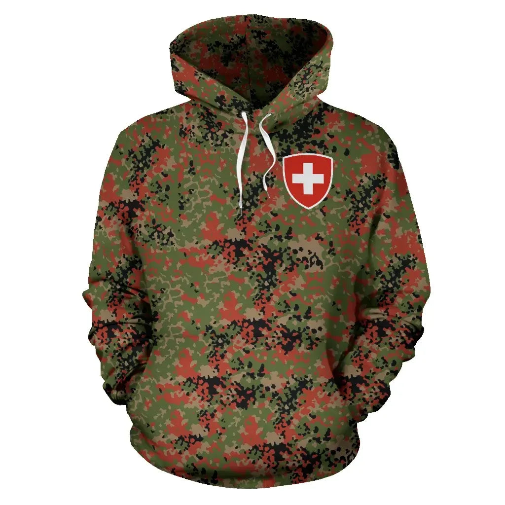 Camo Hoodie Switzerland Flag RLT13 - Wonder Print Shop