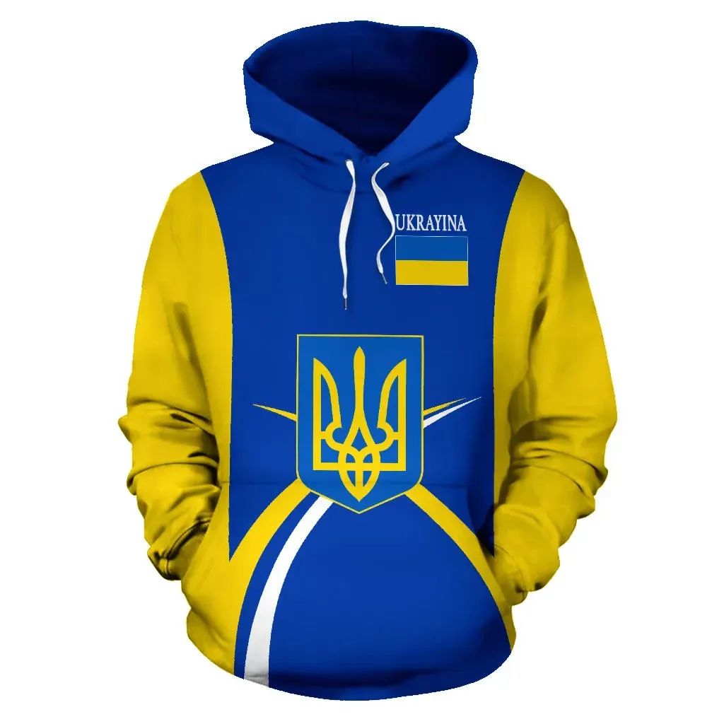 Ukrayina Ukraine Hoodie Coat Of Arms Sports Style RLT7 - Wonder Print Shop
