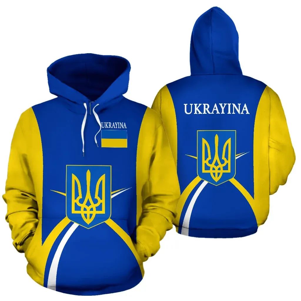 Ukrayina Ukraine Hoodie Coat Of Arms Sports Style RLT7 - Wonder Print Shop