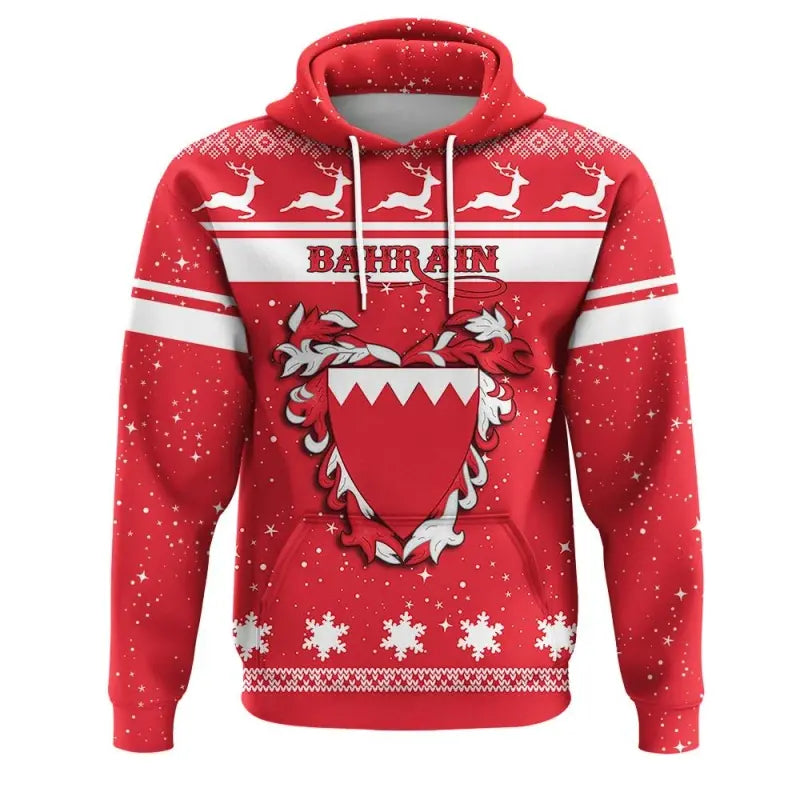 Christmas Bahrain Hoodie Coat Of Arms RLT8 - Wonder Print Shop