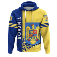 Romania Hoodie Coat Of Arms Quarter Style Ver 2 RLT13 - Wonder Print Shop