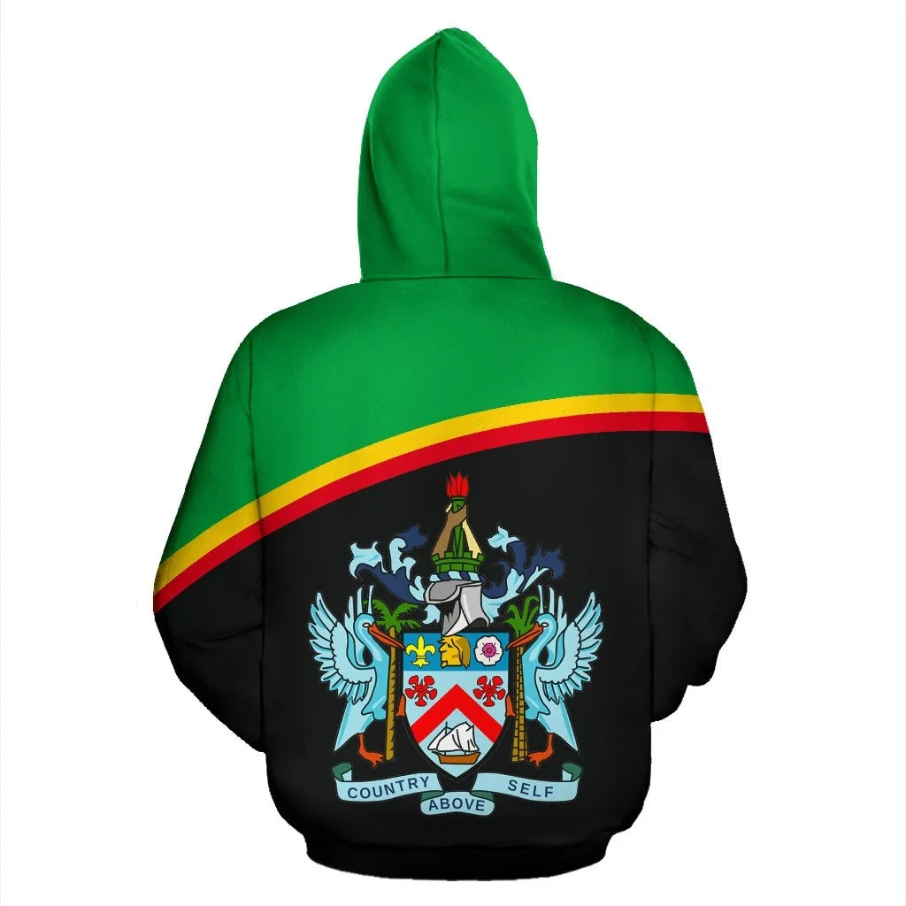 Saint Kitts and Nevis All Over Hoodie Curve Style RLT6 - Wonder Print Shop