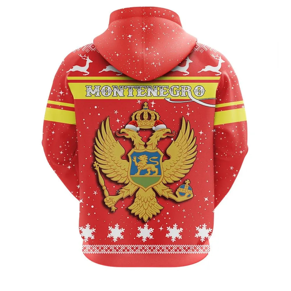 Christmas Montenegro Hoodie Coat Of Arms RLT13 - Wonder Print Shop