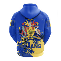 Barbados Hoodie Coat Of Arms Spaint Style J8W RLT13 - Wonder Print Shop