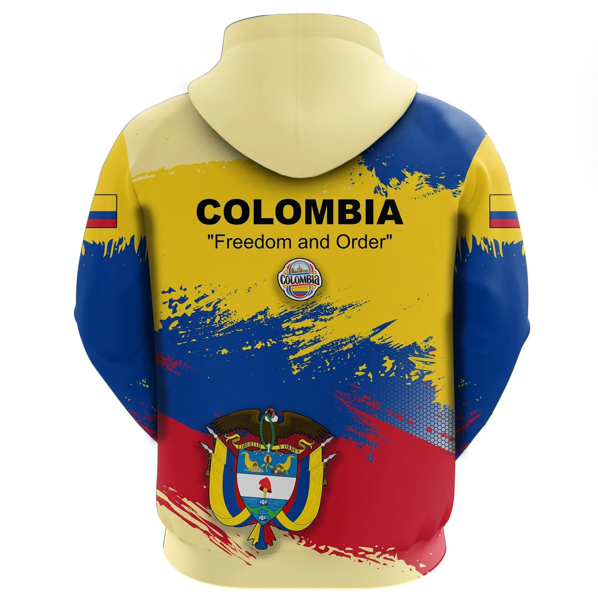 Colombia Hoodie Colombia Flag Brush RLT7 - Wonder Print Shop