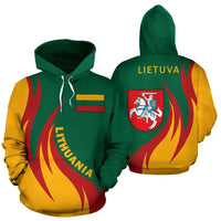 Lithuania Hoodie Coat Of Arms Fire Style RLT6 - Wonder Print Shop