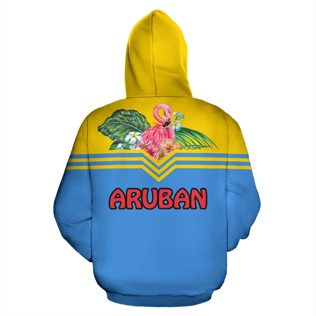 Aruba X Flamingo Pullover Hoodie RLT7 - Wonder Print Shop