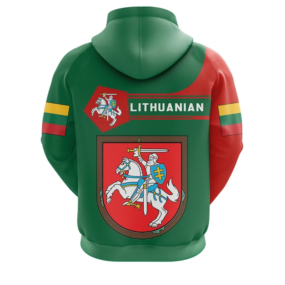 Lithuania Hoodie Coat Of Arms Simple Style8 RLT6 - Wonder Print Shop