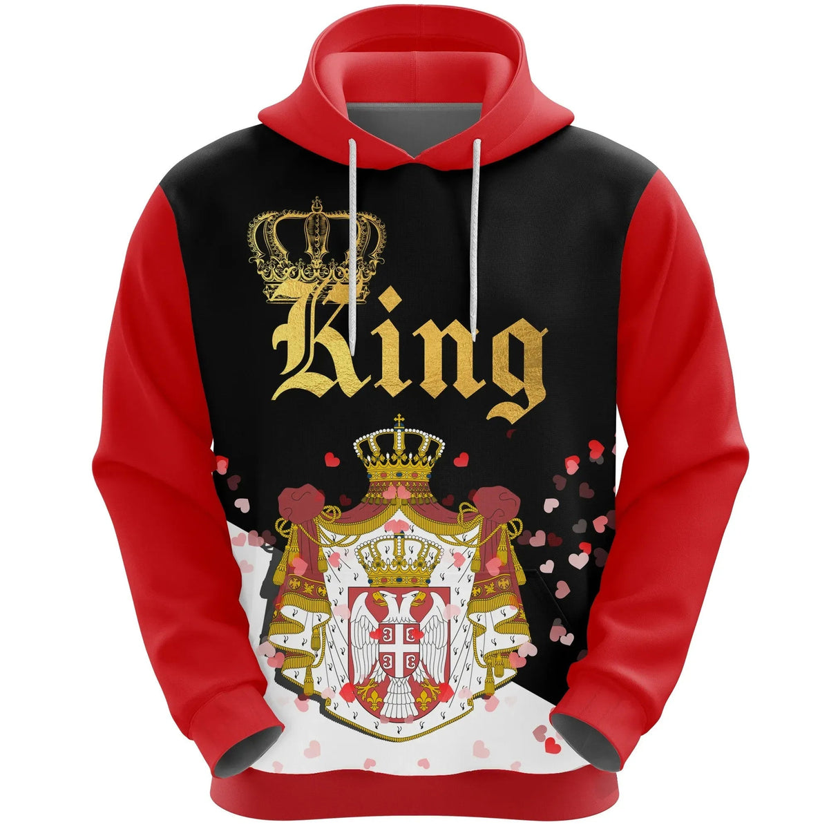 Serbia King Valentine Hoodie RLT7 - Wonder Print Shop