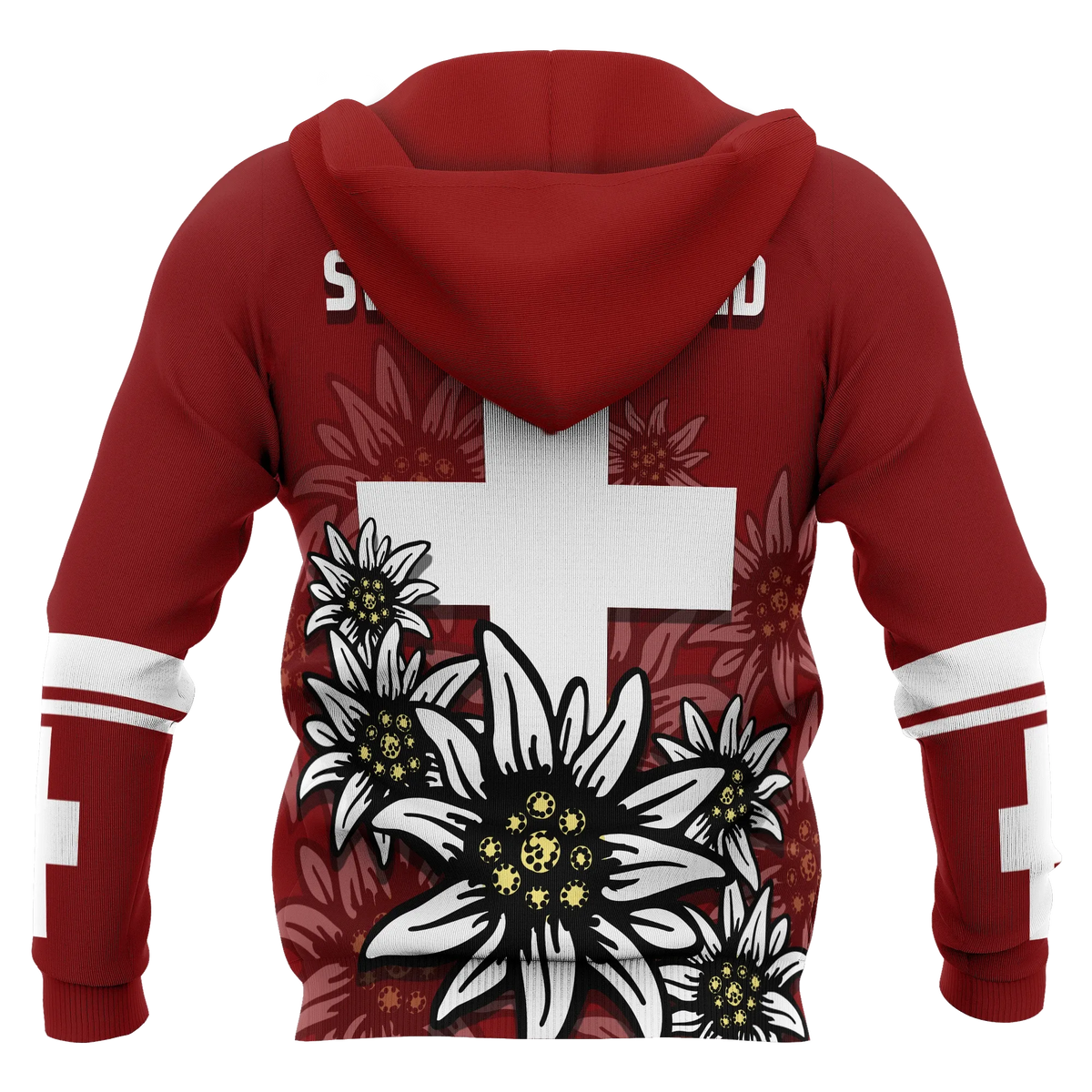 Switzerland Hoodie White Edelweiss RLT13 - Wonder Print Shop