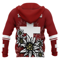Switzerland Hoodie White Edelweiss RLT13 - Wonder Print Shop