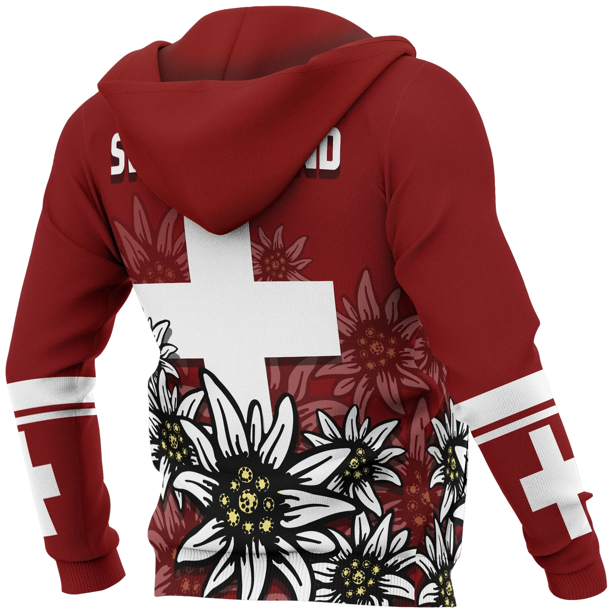 Switzerland Hoodie White Edelweiss RLT13 - Wonder Print Shop
