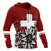 Switzerland Hoodie White Edelweiss RLT13 - Wonder Print Shop