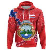 Costa Rica Christmas Hoodie Coat Of Arms X Style RLT13 - Wonder Print Shop