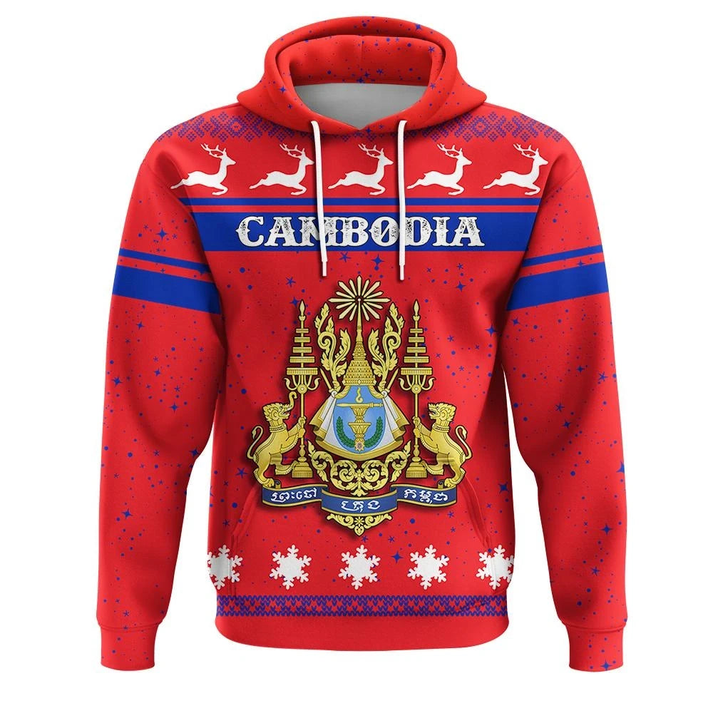 Christmas Cambodia Hoodie Coat Of Arms RLT7 - Wonder Print Shop