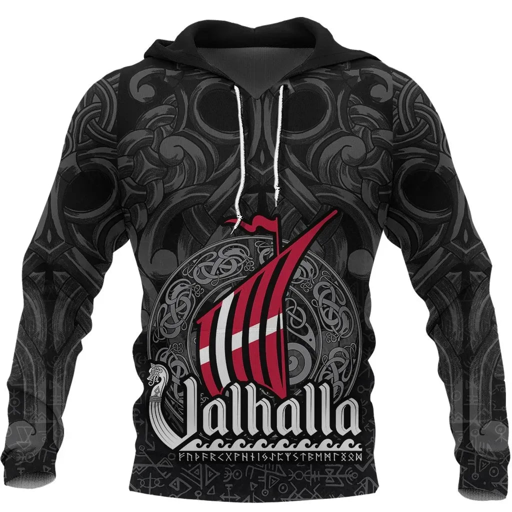 Custom African Hoodie Denmark Odin and Drakkar RLT13 - Wonder Print Shop