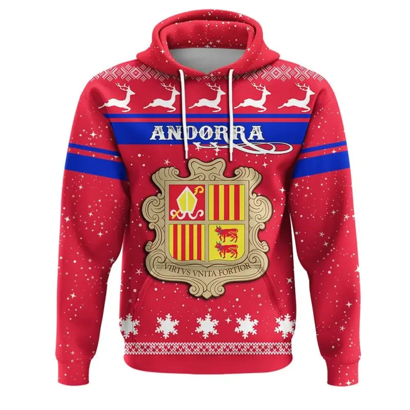 Christmas Andorra Hoodie Coat Of Arms RLT8 - Wonder Print Shop
